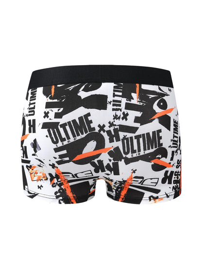 10-Pack Cool Graffiti Men's Boxer Shorts High Elasticity Skin-Friendly Mid-Waist Briefs Casual Youth Men's Underwear Random Styl