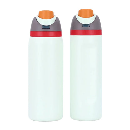 24/32oz Straw Double-Layer Insulated Cup 304 Stainless Steel Sports Water Bottle Travel Vacuum Flask for Outdoor Camping Sports