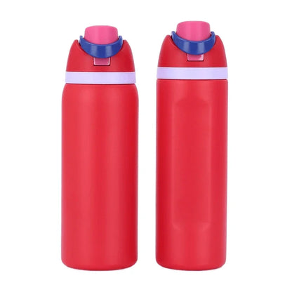 24/32oz Straw Double-Layer Insulated Cup 304 Stainless Steel Sports Water Bottle Travel Vacuum Flask for Outdoor Camping Sports