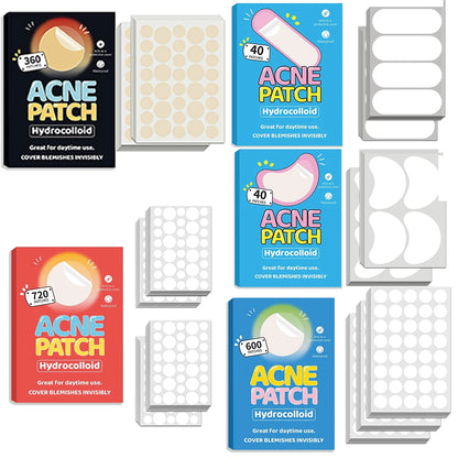 40/360/600/720 Counts Invisible Hydrocolloid Patches For Covering Zits And Blemishes, Acne Pimple Patches For Face Spot Stickers