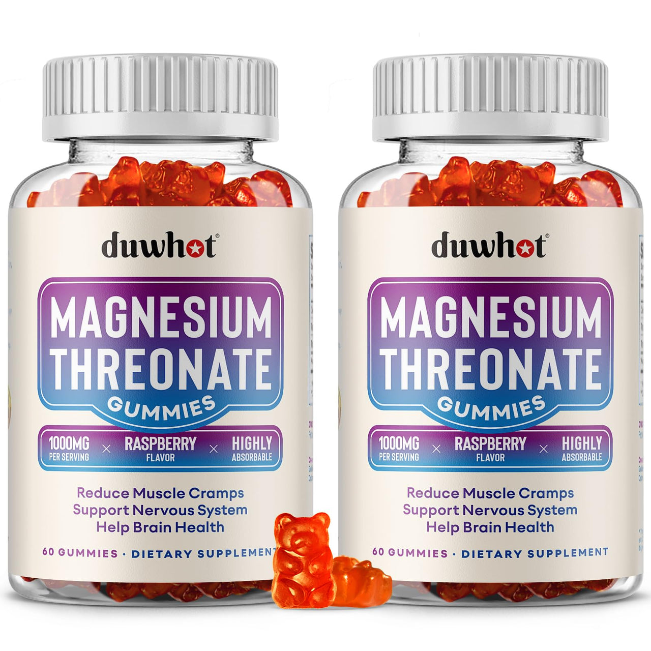 Magnesium Threonate Gummies 1000mg Supplements for Kids & Adults
